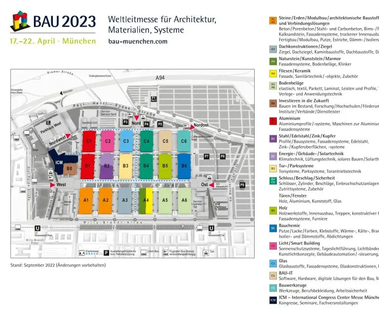 Geländeplan der BAU 2023